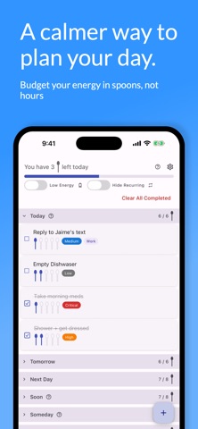 Spoons: Energy & Task Planner Screenshot 1 of 6