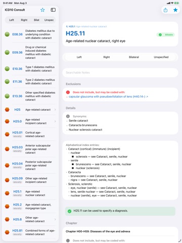 ICD10 Consult iPad screenshot