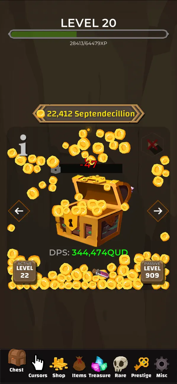 Screenshot #1 pour Treasure Chest Clicker