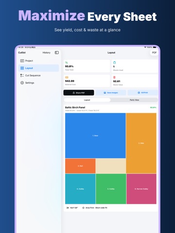 CutList: Plywood Optimizer iPad screenshot