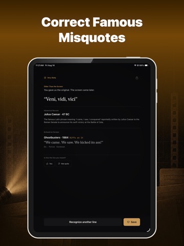 Motiqu: Movie Quotes & Lines iPad screenshot