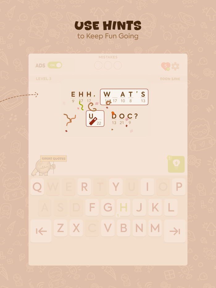 Cryptogram Number and Word Game