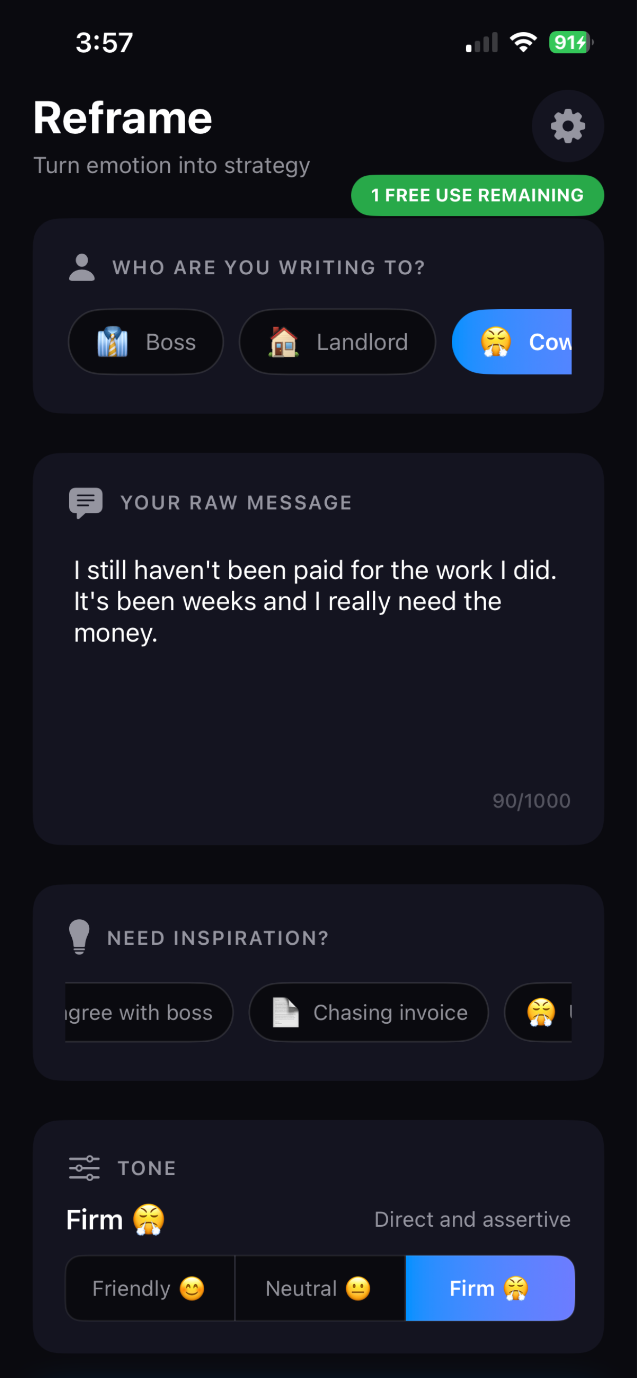 Reframe - Message Rewriter