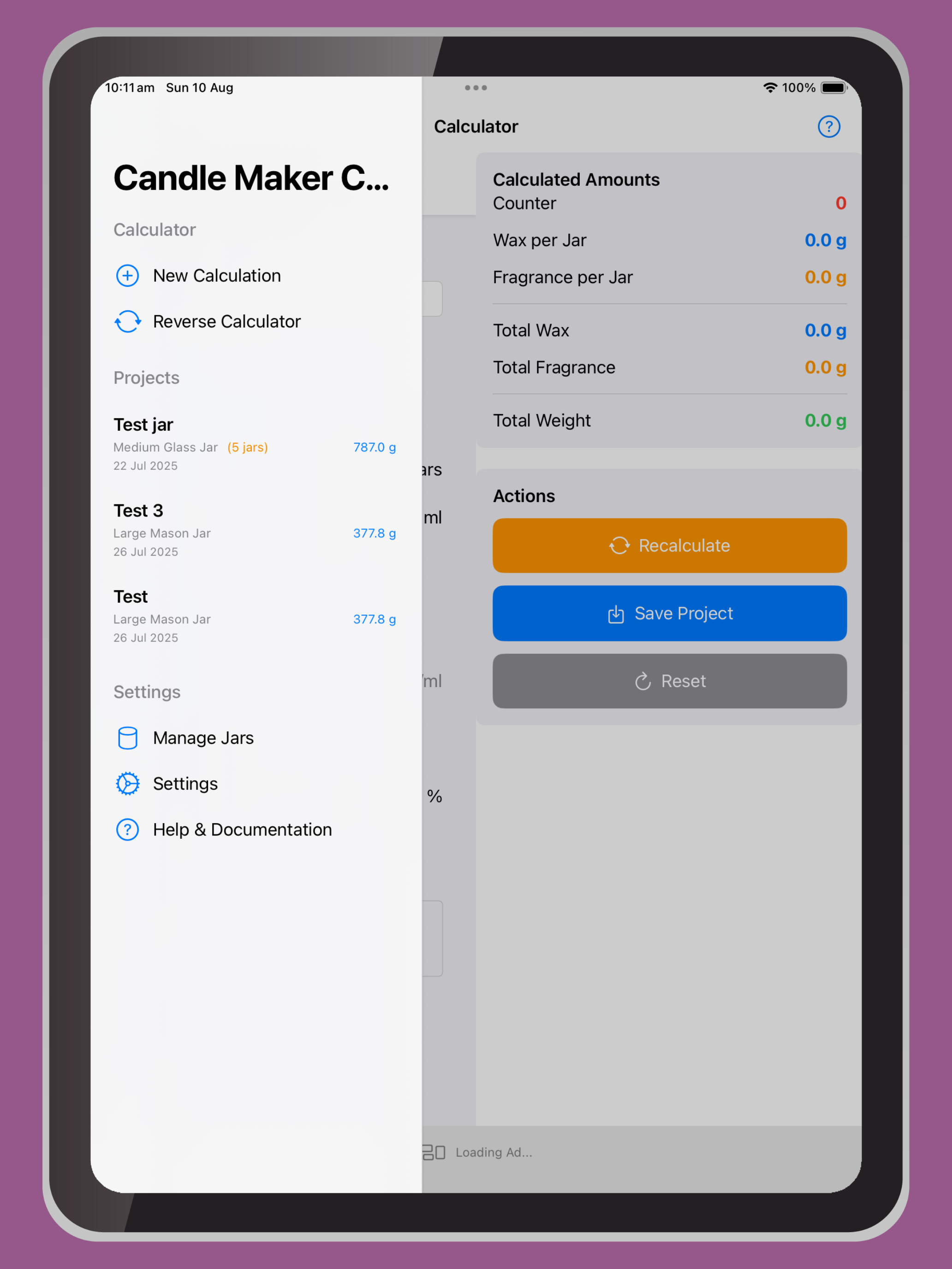 The Candle Maker Calculator