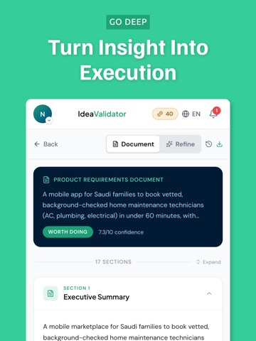 IdeaValidator: Startup AI iPad screenshot