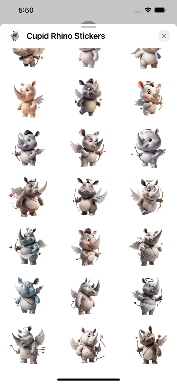 Screenshot #2 pour Cupid Rhino Stickers
