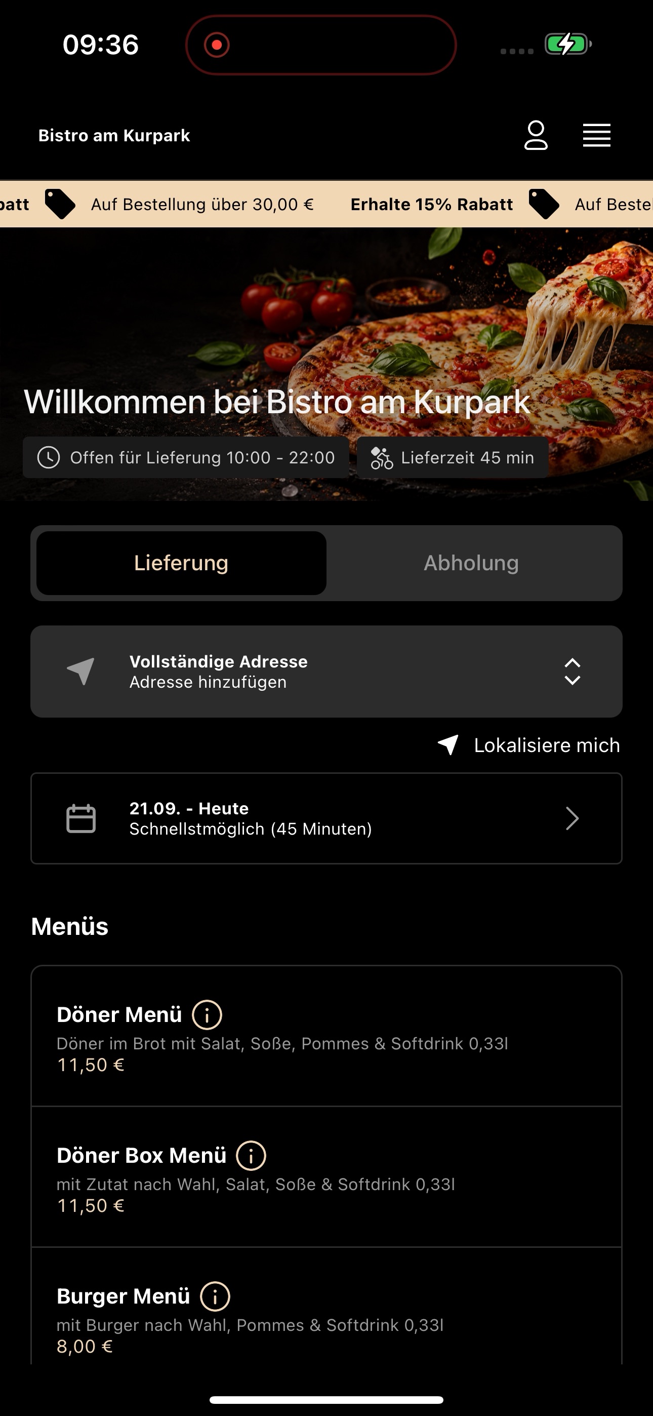Screenshot 1 of Bistro am Kurpark