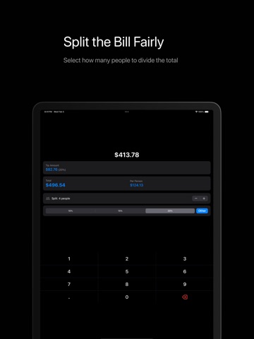Tip Calculator, Split Bills iPad screenshot
