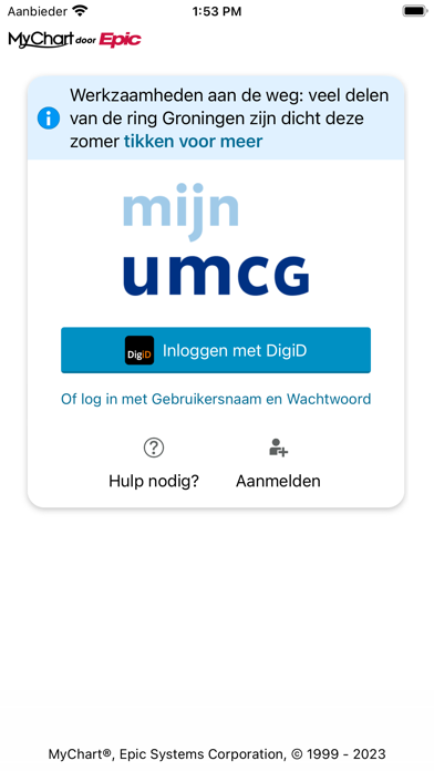 mijnUMCG Screenshot