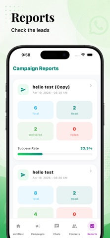 VeriBlast: WA Business CRM iPhone screenshot