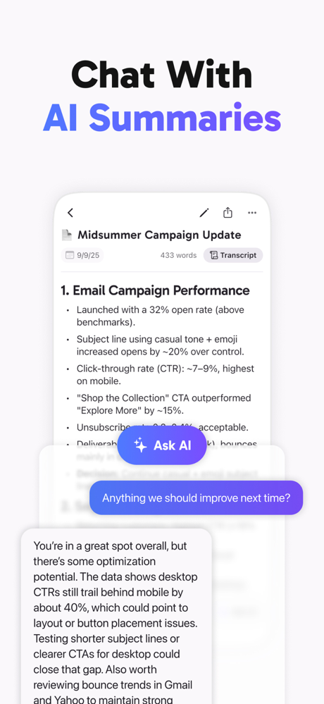 Smart AI Note Taker: CraftNote screenshot 3