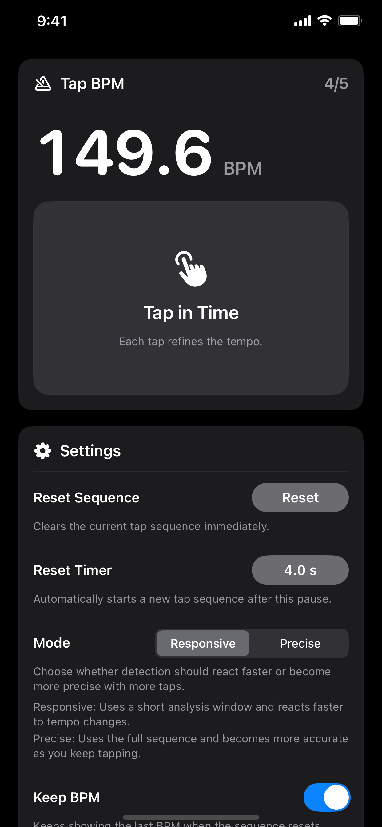 Tap BPM App + Widget screenshot 6