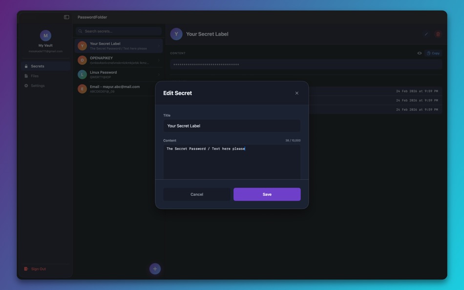 #3. Password Folder (macOS) Ved: Mayur Kakade