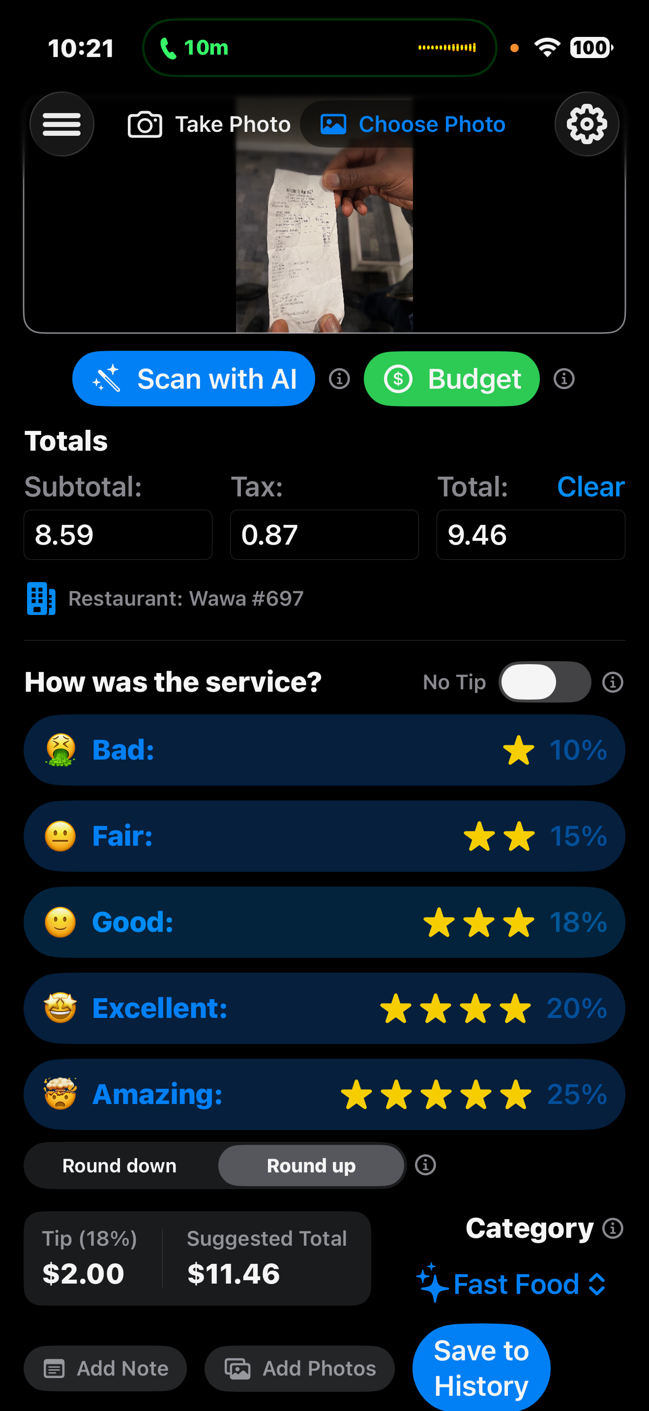AI Tips – Receipt Scanner