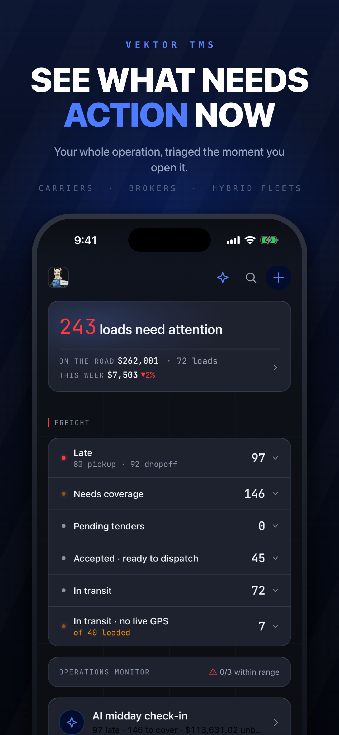 Vektor TMS: Freight Dispatch