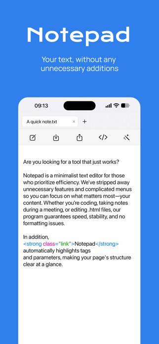Notepad - Quick Text Editor Screenshot 1 of 1