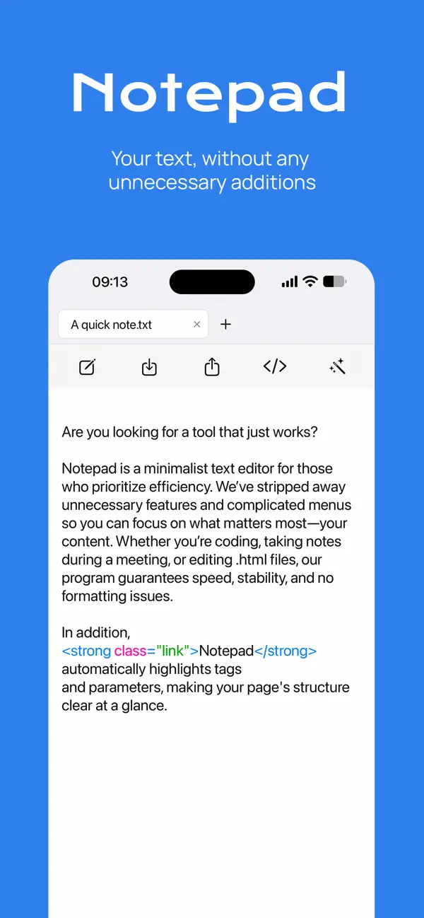 Screenshot #1 pour Notepad - Quick Text Editor