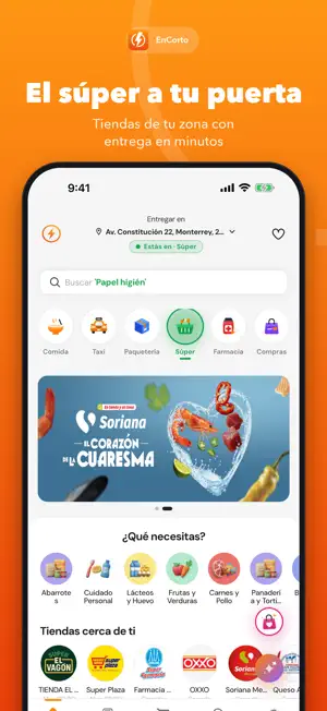 EnCorto: comida, súper y taxi screenshot 2