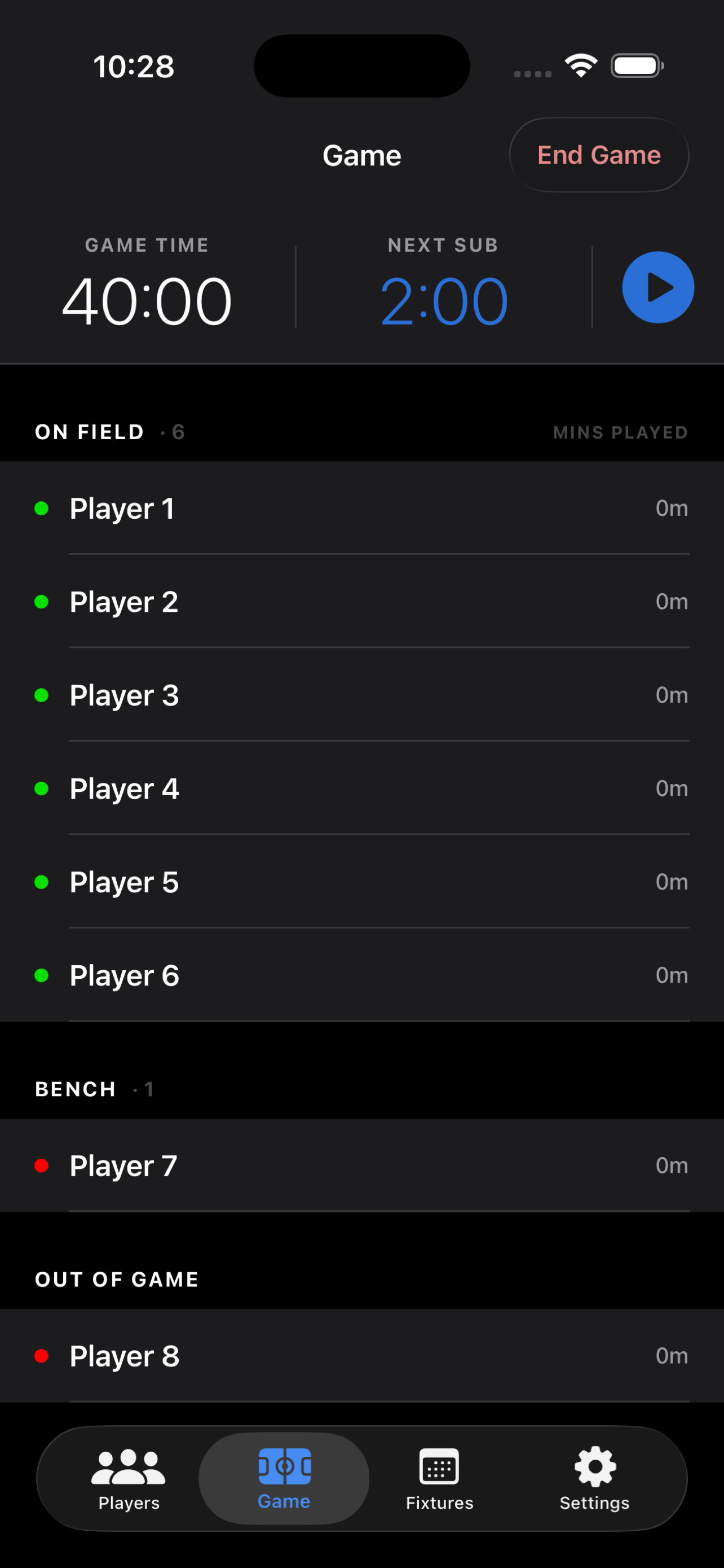 SoccerSubs screenshot 5