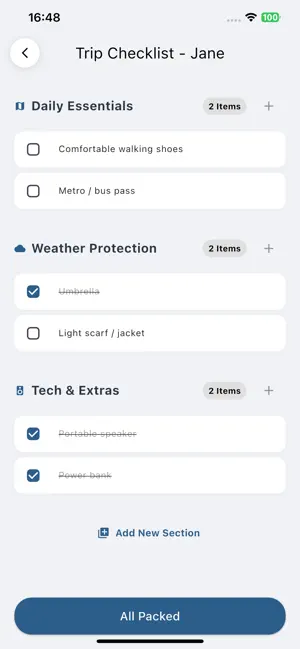 Traveler Checklist screenshot 2
