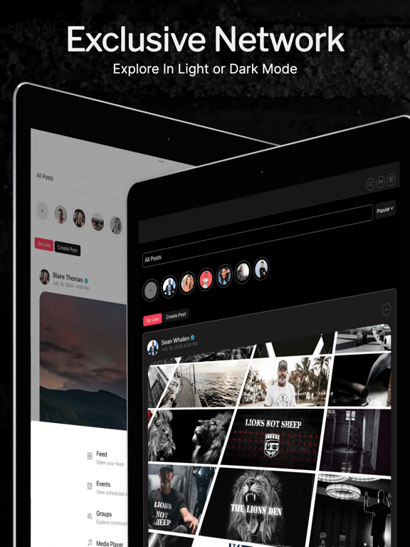 Lions Not Sheep Den iPad screenshot 1 - Social Networking app