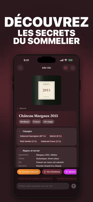 Vino AI : Accords Mets & Vins screenshot 3 of 5