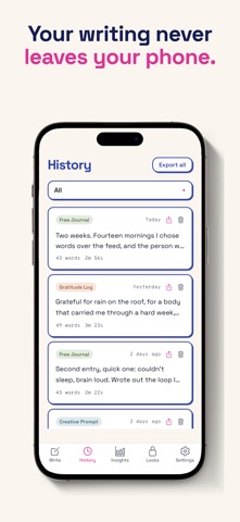 WritersLock: Journal & Block iPhone screenshot