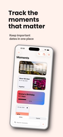 Moments: Countdown Tracker Screenshot 1 of 6