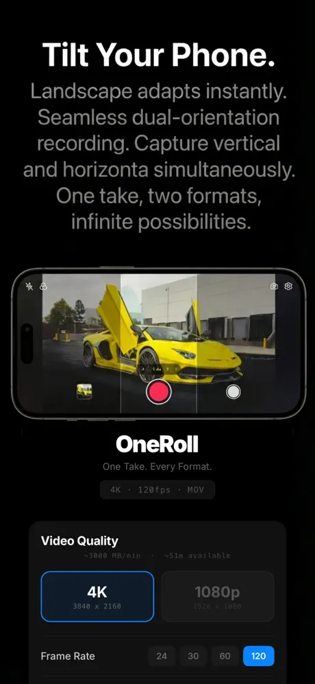 OneRoll Dual Recorder 双镜同摄应用截图