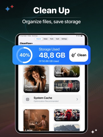 CleanFlow+: Phone Cleaner iPad screenshot