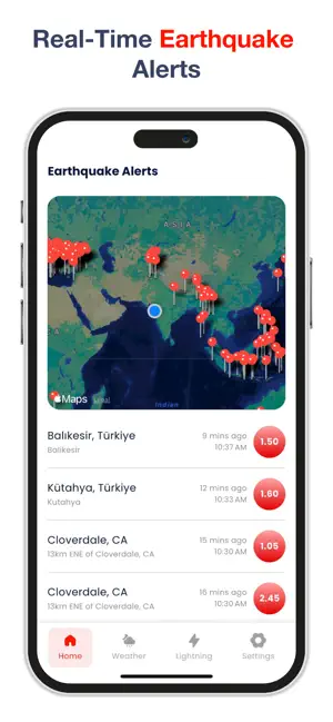 My Earthquake - alerts and map iPhone screenshot 1