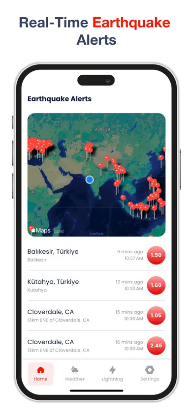 My Earthquake - alerts and map screenshot 1