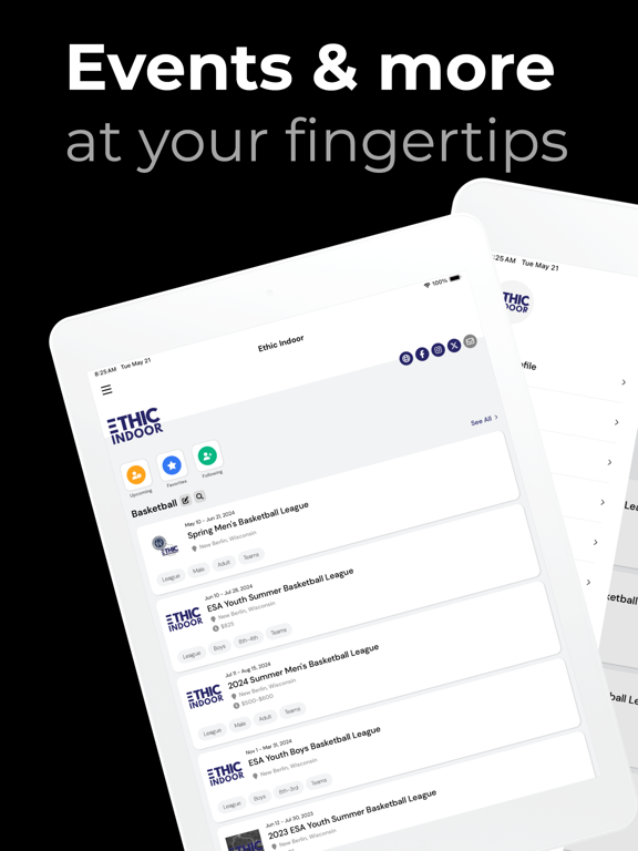 Ethic Indoor iPad screenshot 1 - Sports app