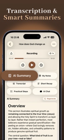 SermonFlow：AI Bible Note Taker iPhone screenshot