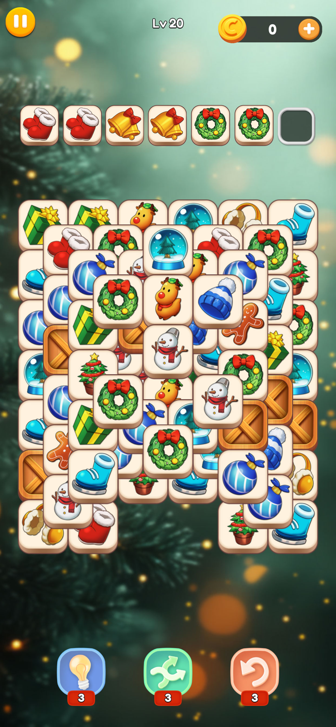Christmas Mahjong Tiles Clear