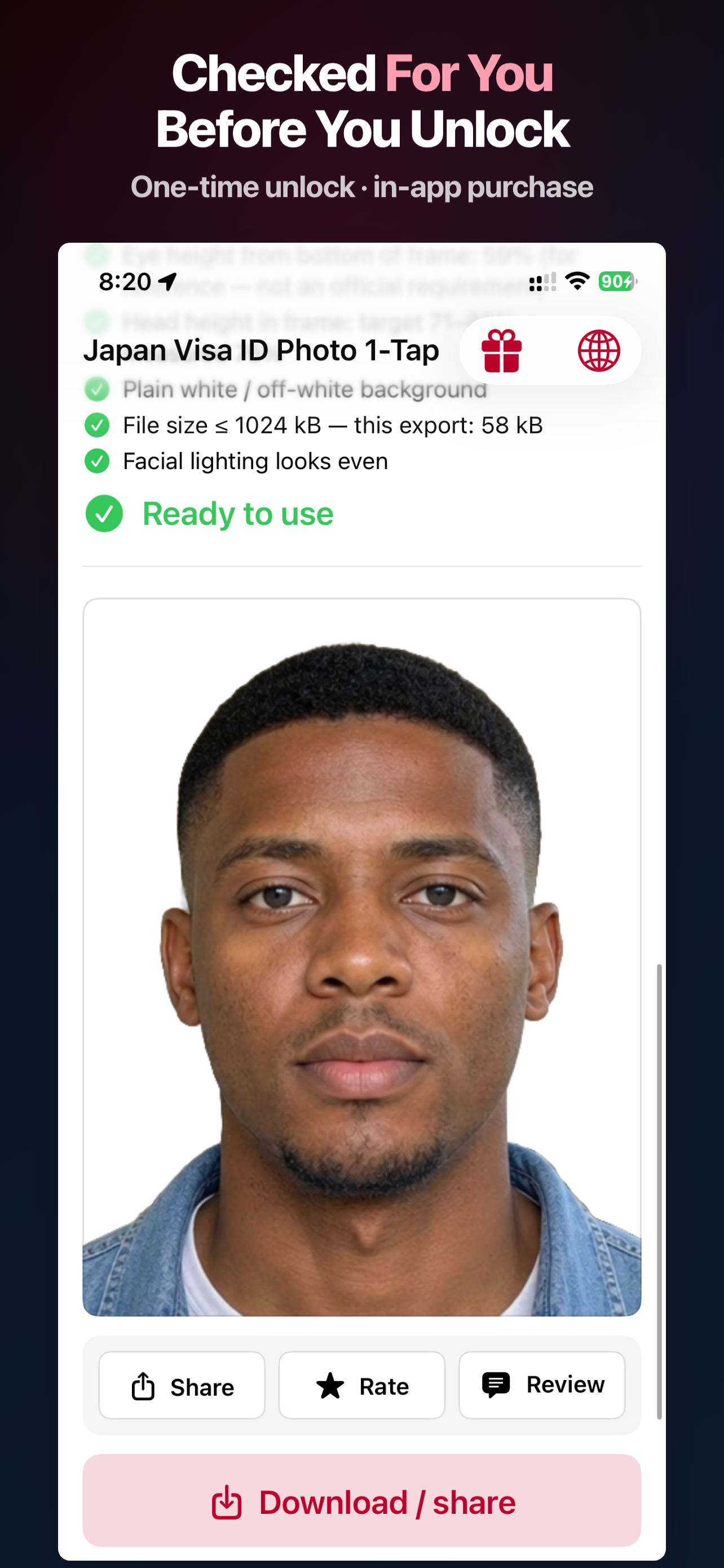 Japan Visa ID Photo 1-Tap screenshot 3