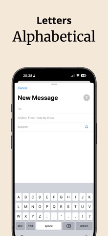 ABCDEF Keyboard Custom layout iPhone screenshot
