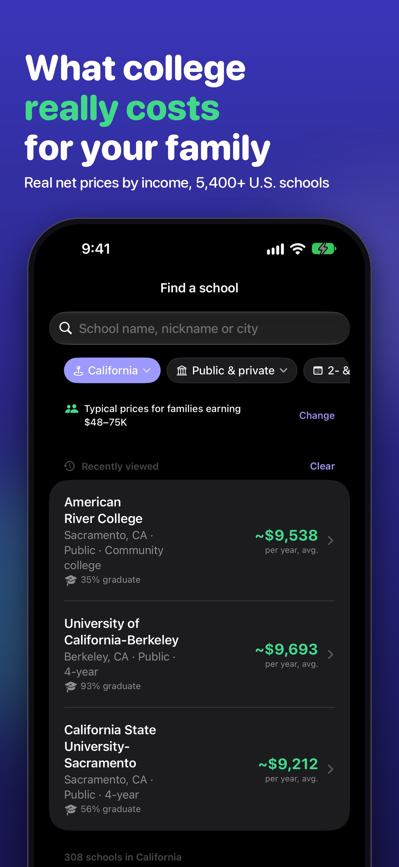 Screenshot 1 of MajorWorth: College Cost & Pay