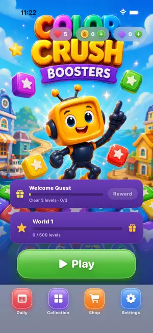 Color Crush Boosters: Match 3 screenshot 2