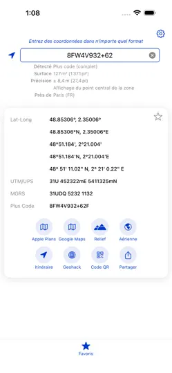 Capture d'écran de Geo : Convertir Coordonnées sur iPhone 3