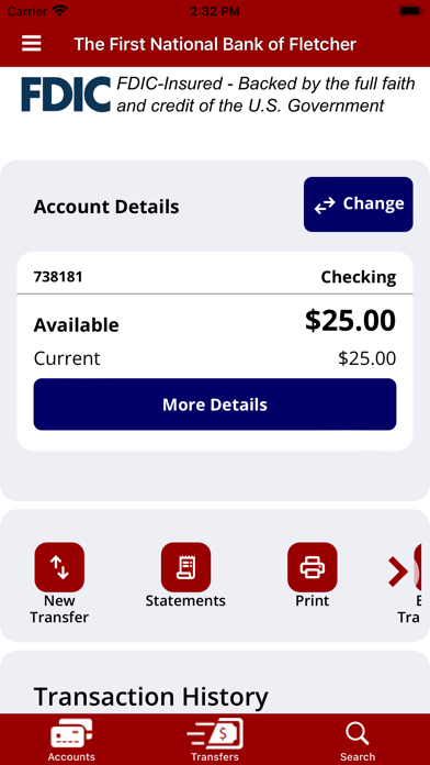 FNB Fletcher Mobile Banking Screenshot