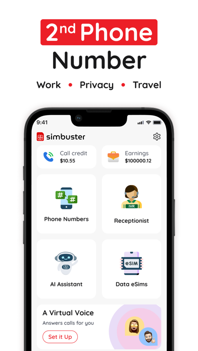Second Phone Number: Simbuster Screenshot 1 of 9