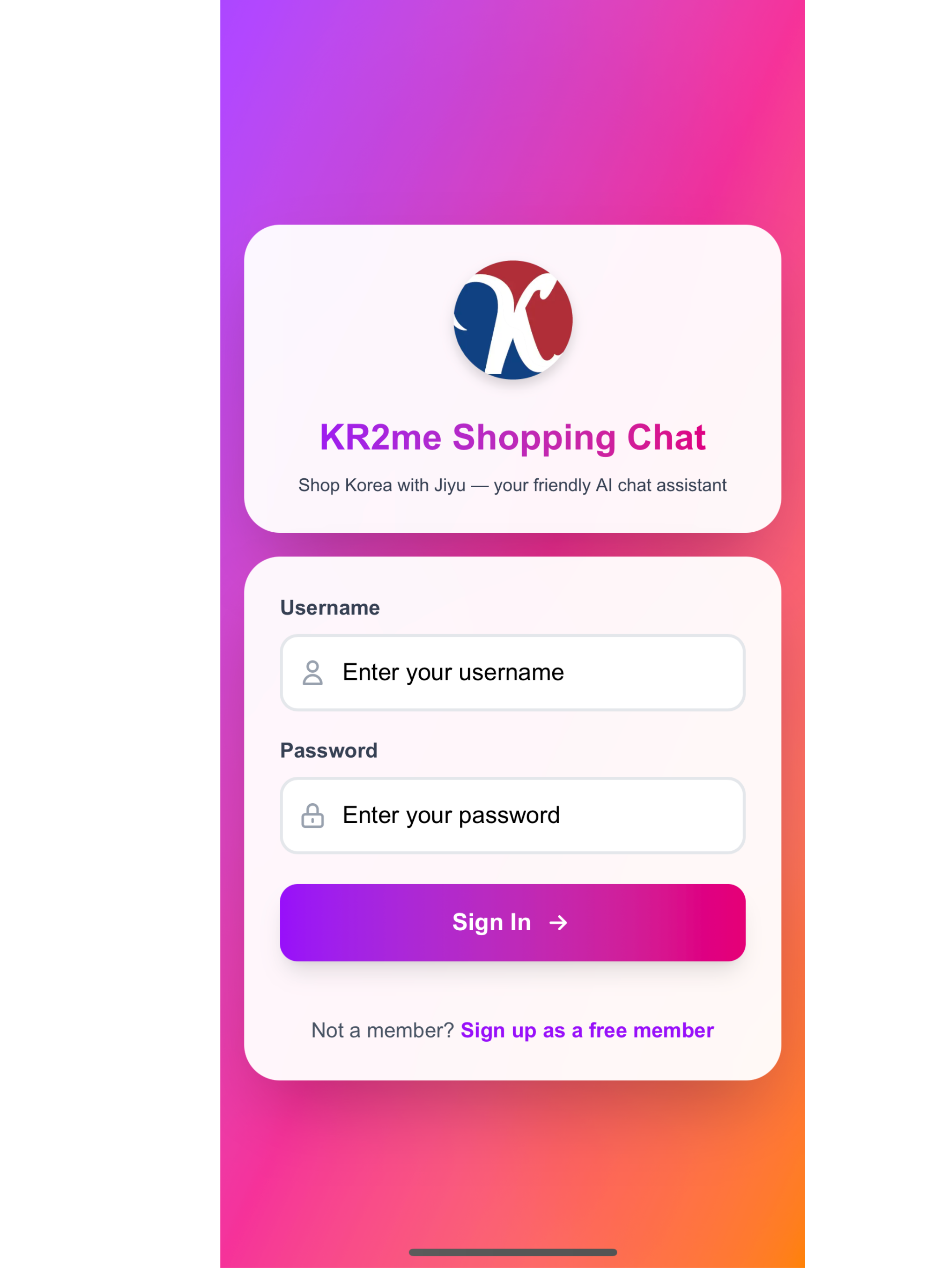 KR2me Shopping Chat