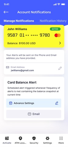 BB Americas Bank Prepaid Card iPhone screenshot