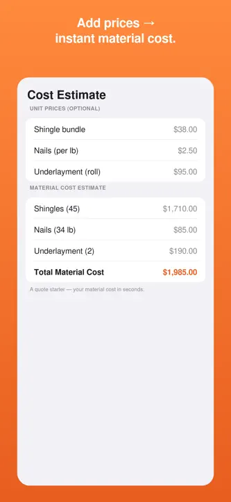 Roof Calc: Shingle Estimator screenshot 3
