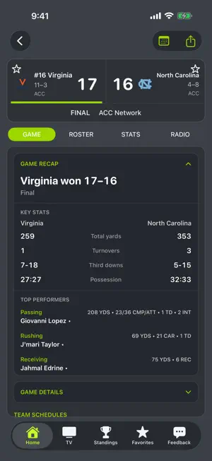 North Carolina Football screenshot 3