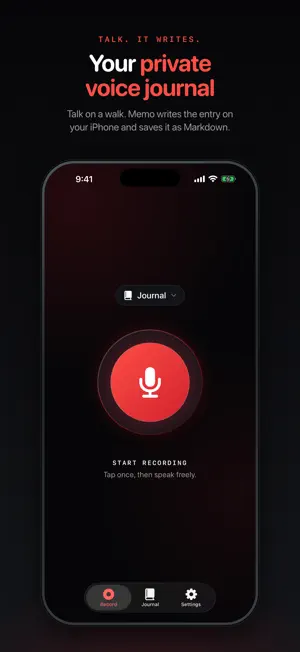 Memo — Private Voice Journal screenshot 1