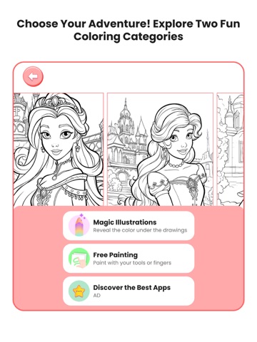 Paint and color princesses iPad screenshot