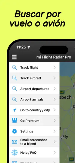 Captura de pantalla de Flight Radar Pr Fly Aviones 24 en iPhone 6