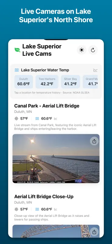Lake Superior Live Cams screenshot 1 of 5